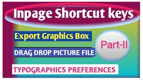 inpage shortcut keys || shortcut keys for inpage