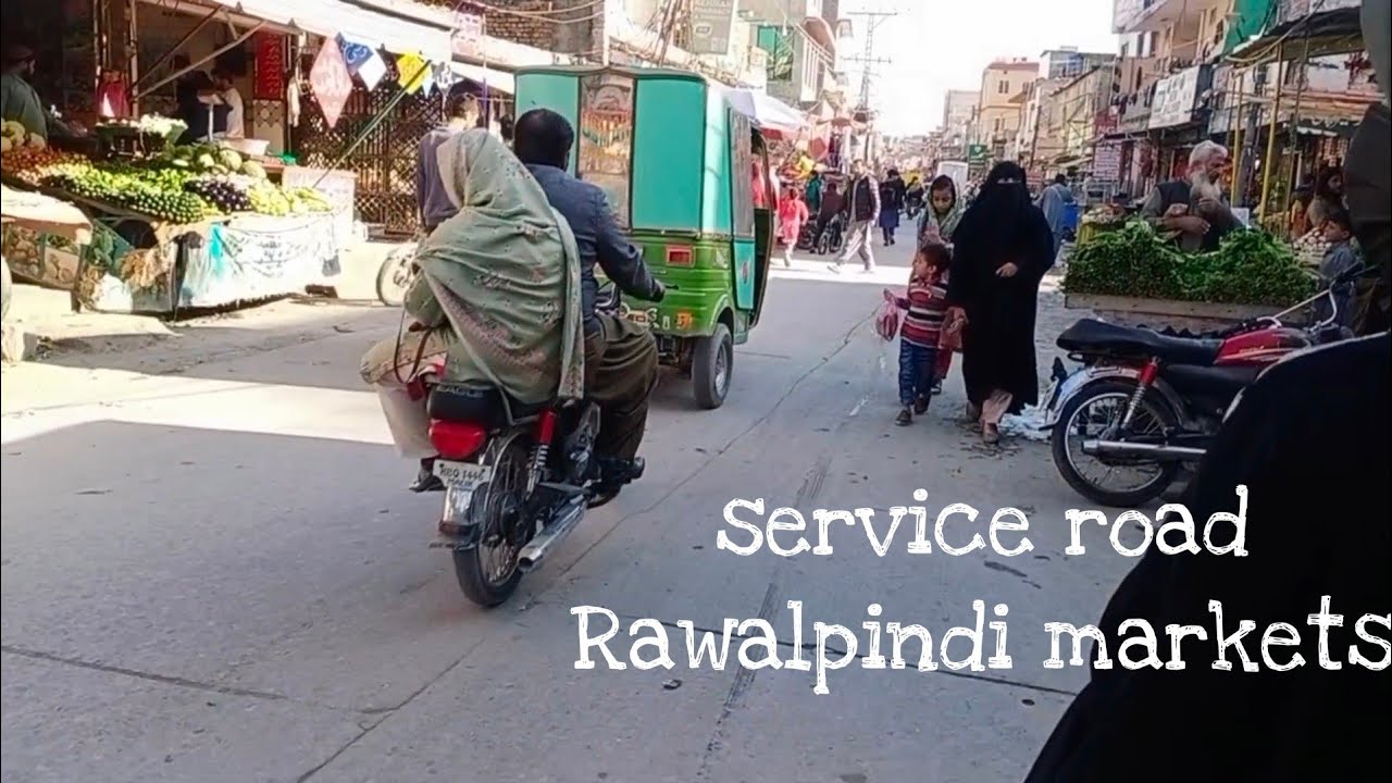 Service road sadiqabad RawalpindiLunda bazar and one dollar shop of service road shopping 