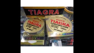 REVIEW SENAR TIAGRA FLUOROCARBON KEKUATAN 26KG SIZE KECIL  | KUAT | MURAH | SOFT |