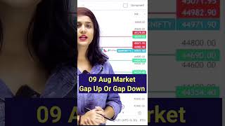 09 अगस्त मार्केट Gap up Or gap down #optiontrading #nifty #stockmarket #prediction #shorts #viral