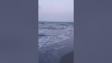 Wind and strongs waves during night at the beach of Bastia