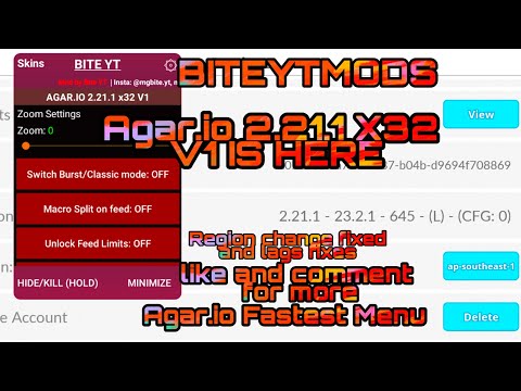 NEW BITE YT AGAR.IO MOBILE MOD MENU 2.24.1 ✓ (TUTORIAL) 