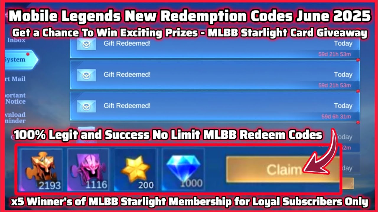 5 Mobile Legends New Redeem Codes June 25, 2025 - Get more exclusive ...