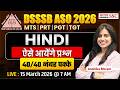 DSSSB ASO 2026 Hindi | MTS/PRT/PGT/TGT Most Important Questions by Anshika Ma'am