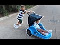 Brother Driving Sister's Stroller Disaster at Sea World! FamousTubeKIDS