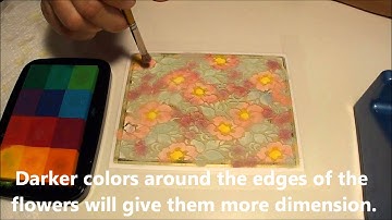 Faux Cloisonne technique with brass stencils