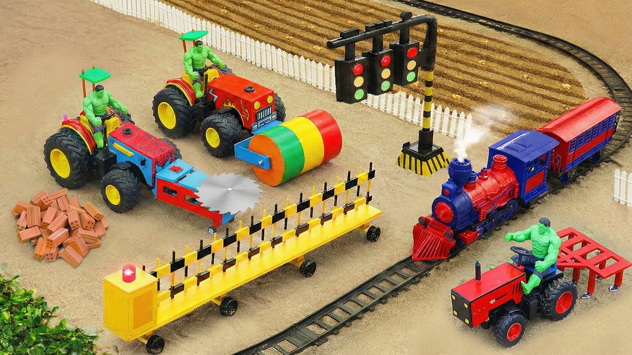 Diy tractor mini Bulldozer to making concrete road | Construction Vehicles, Road Roller #18