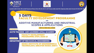Session#4 of Day#2 on "Rapid Manufacturing" by Dr. Pradeep Jain, AKGEC, Ghaziabad | NIET Gr. Noida