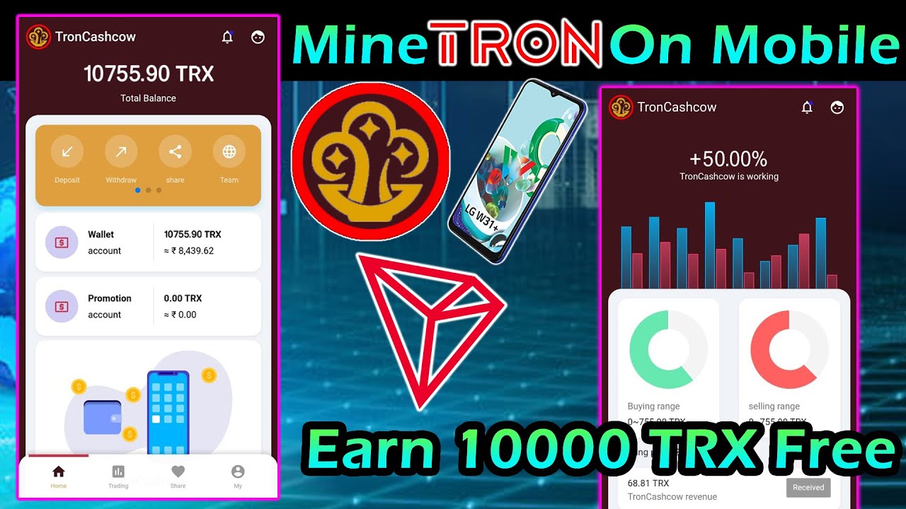 Tron Mining App || troncashcow withdrawal proof || Free Tron cloud mining on Android