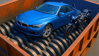 Extreme Giant Shredder Machine Crushing Heavy Steel Scraps - Asmr Shredding Satisfying Test