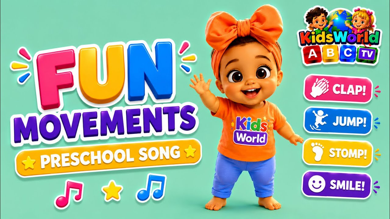 Fun Inmotion Song FUN MOVEMENTS Song for Kids | Clap Jump Stomp Smile | Preschool ...