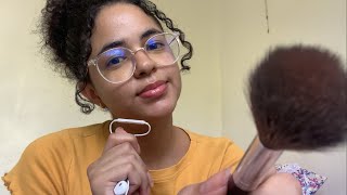 trying ASMR for the first time💗| how i got into asmr (lofi, whispers, book tapping, face brushing)