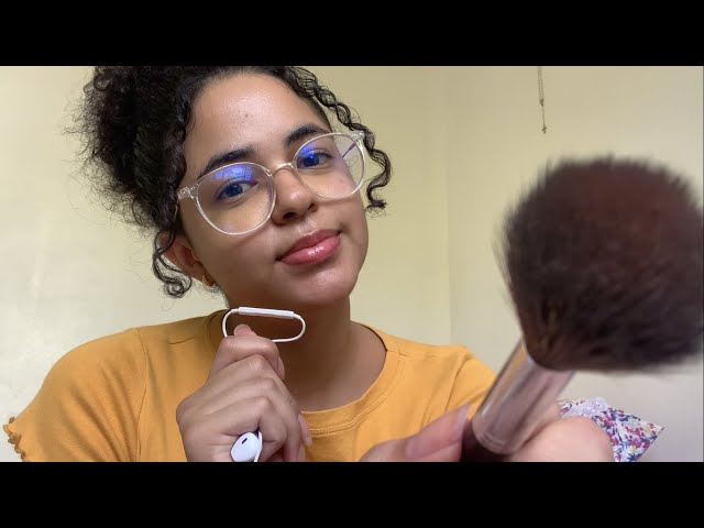 trying ASMR for the first time💗| how i got into asmr (lofi, whispers, book tapping, face brushing)