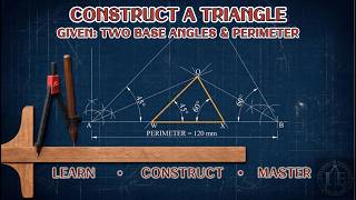 How to Construct a Triangle Given Two Base Angles and the Perimeter | Technical Drawing