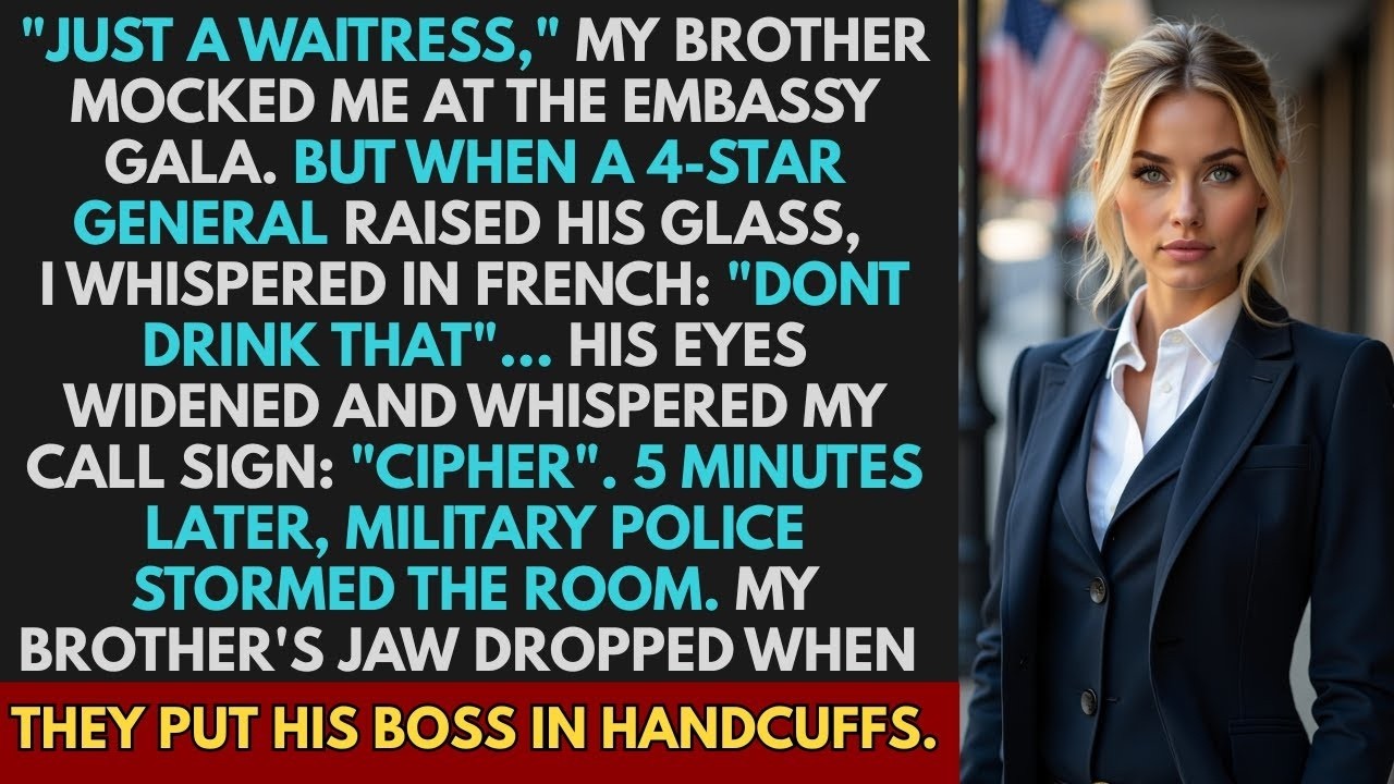 My Brother Mocked Me As A Waitstress   Until I Said 3 Words in French to 4 Star General…