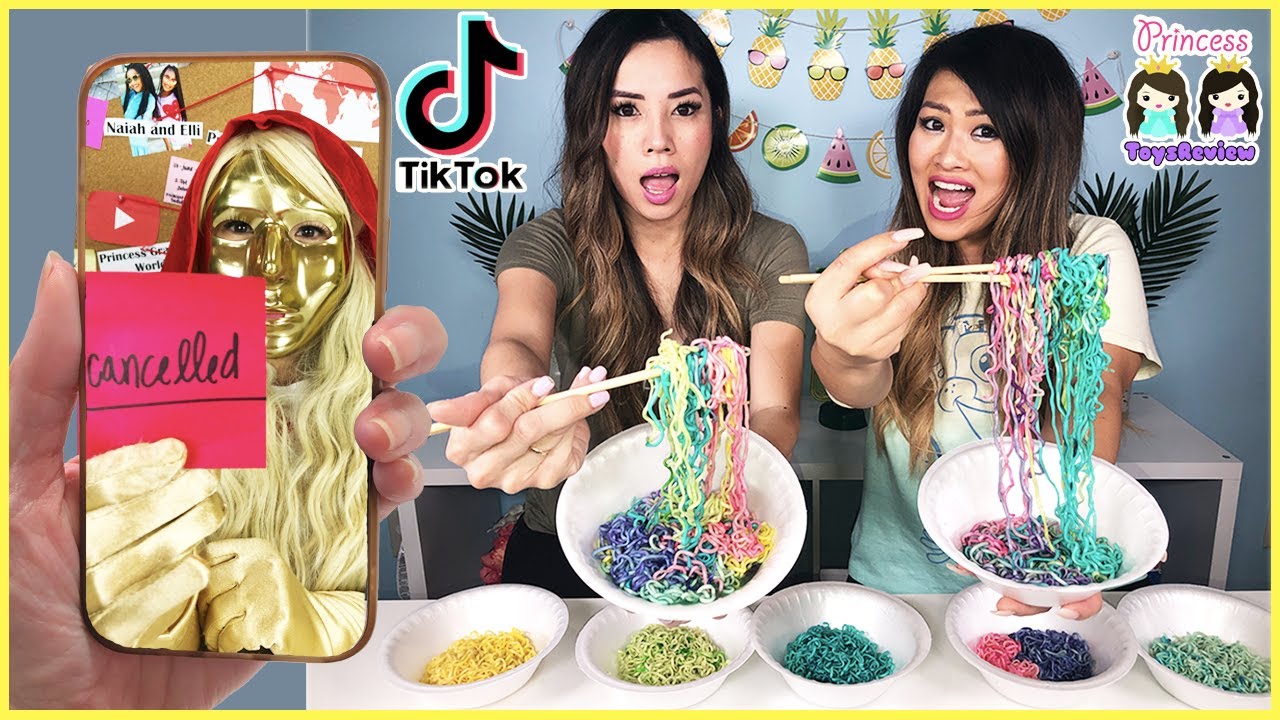 We Make TikTok Rainbow Tie Dye Noodles! TikTok Master Made us!