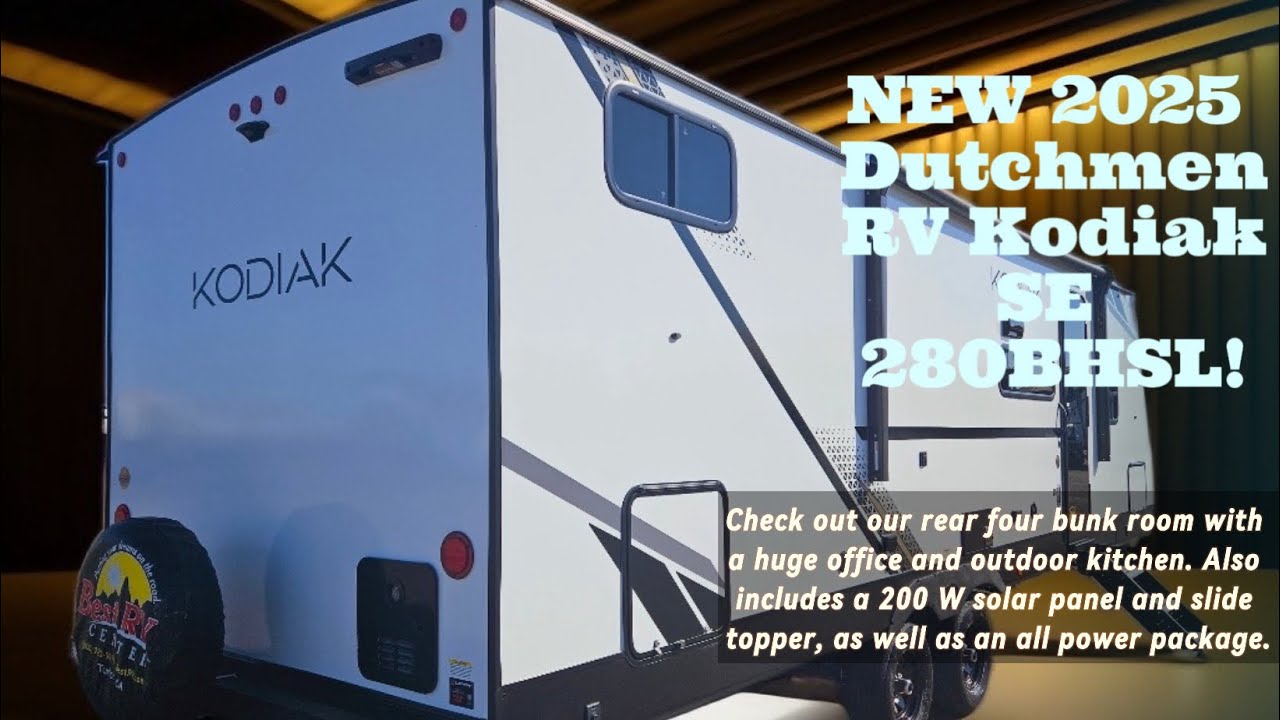 DUTCHMEN RV KODIAK SE 280BHSL REAR FOUR BUNK ROOM HUGE OFFICE  200WSOLAR SILDE TOPPER POWER PACKAGE