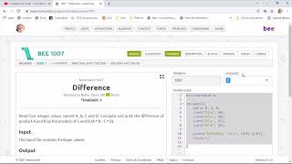 Linguagem C |  Problema 1007 |#DIFERENCA #PROGRAMAÇÃO #INICIANTE #BEECROWD