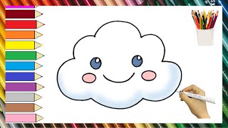 Draw and Color a Cute Cloud Coloring Page for Kids Boost Creativity for Children