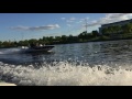 Watch the River Rats practice water skiing acrobatics on the Mississippi