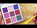 Satisfying Slime Coloring with Makeup! Mixing Metallic Mermaid Eyeshadow Palette into Clear Slime!