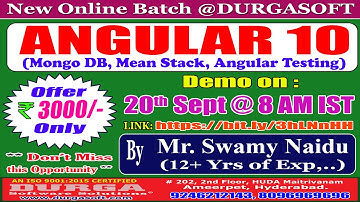 ANGULAR 10 Online Training @ DURGASOFT