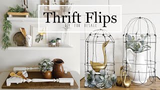 Thrift Flips • Metal Cloche • Wood Spindle Rustic Tray • Faux Rust Painting Technique • DIY