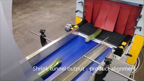 Cucumbers with continuous side sealer using no fog shrink film IS350BM