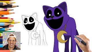 How to Draw Monster CatNap from Poppy Playtime Easy Step ...