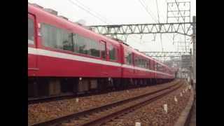 名鉄7000系＋7700系白帯6連　複々線区間