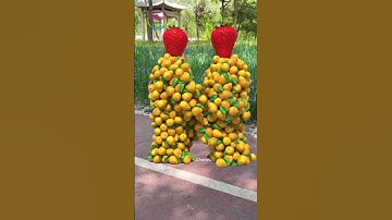 Create humanoid fruits and vegetables🍊🍐stand up, walking and collide... 3D special effects
