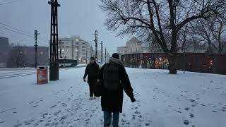 Tampere Snow Storm Walk Winter Daylight Finland 2026 4K Binaural Walking Tour