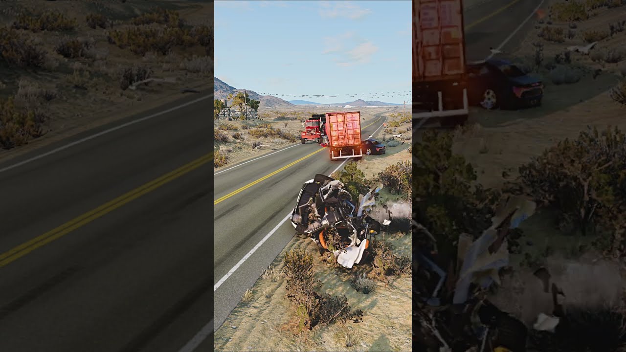 Realistic Highway Car Crashes 171 Beamngcarcrash Beamngdrive Beamngcrashsimulator Automobile