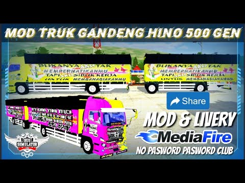  MOD  BUSSID TRUK  GANDENG  HINO  500 GEN YouTube