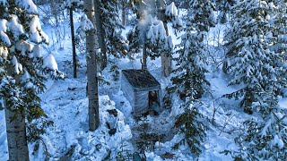 Survival shelter in 40 degrees, This stove saved me