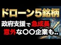 【国策ドローン】急成長する関連銘柄5選+注目2社|意外な〇〇企業も