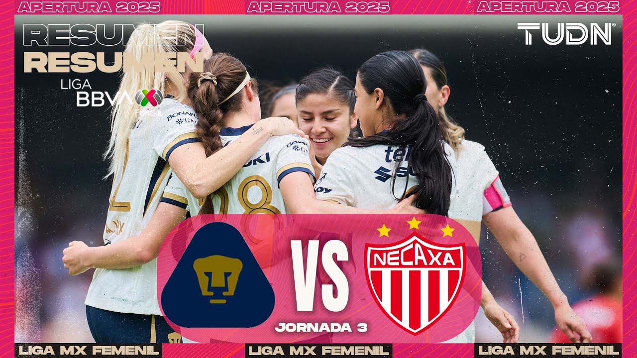 Resumen - Pumas vs Necaxa | Liga MX Femenil - J3 2025 | TUDN - YouTube