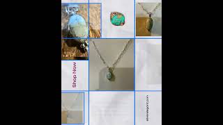 Paloma Turquoise Gemstone Necklace 20 Inch Paperclip Chain Sterling Silver