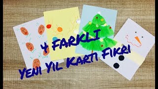 4 Farklı Okul Öncesi Yeni Yıl Kartı Fikri (Diy - Kendinyap) - 4 Different Christmas Cards Ideas