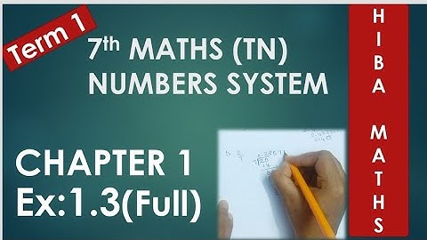 7th maths chapter 1 exercise 1.3 full answers. Term 1 TN Samacheer.
