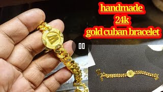 Make a 24kt gold cuban bracelet - 100g #hamdmade #bracelet