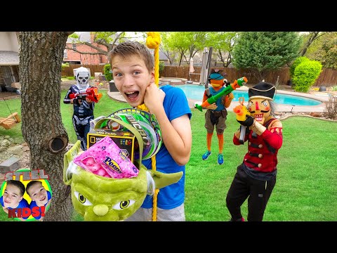 Fortnite Rift To Go Portal Battle Royale In Real Life! Search For The Golden Egg! Steel Kids