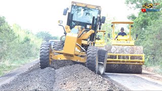Fantastic Driving Skills Two Sany Grader Spreading Gravel | Safety Operator Grader Activities Road by TVC Machine 529 views 10 months ago 18 minutes