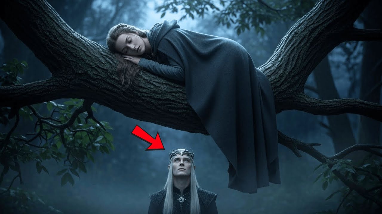 She Slept Beneath the Trees in Silence — Unaware the Elven King Watched All Night