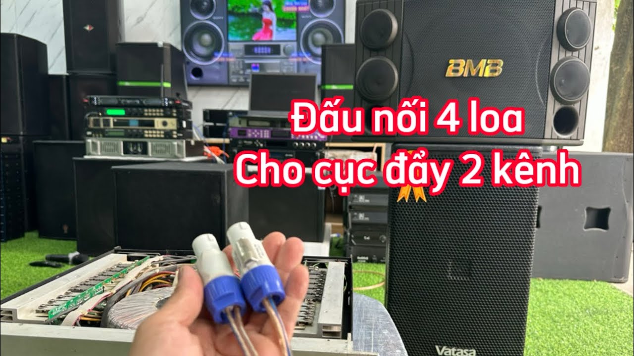 * Hướng Dẫn* đấu nối 4 Loa vào cục đẩy 2 kênh..!! Chính xác nhất…!! #haiaudio