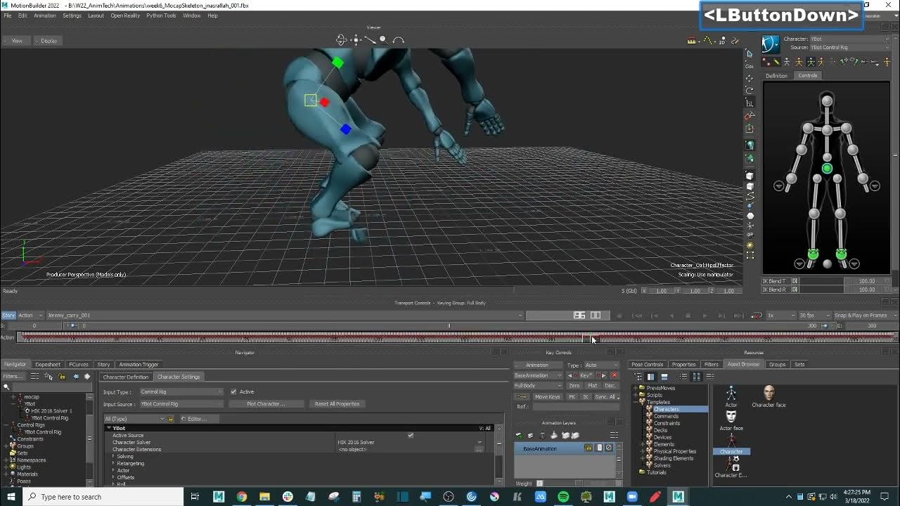 Week 8 Motionbuilder Skeleton Motion Capture & Retargeting YouTube