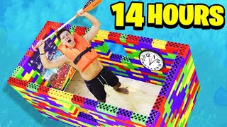 I Spent 24 HOURS in a GIANT LEGO Boat! - Challenge