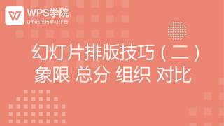 【ppt教程】幻灯片排版技巧（二）象限 总分 组织 对比