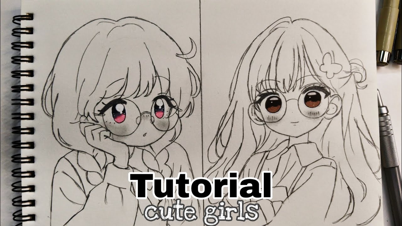 Cute girls tutorial | how to draw anime cute girl easy step by step ...