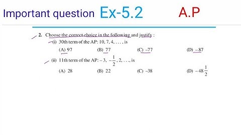 Arithmetic Progression | Class 10 Math | Ex- 5.2 , Q-2 Solution | Important Question